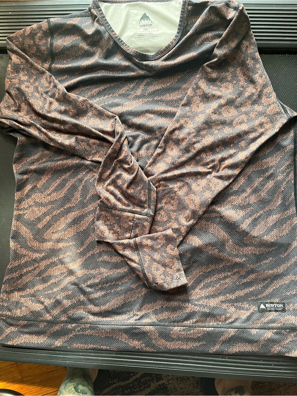 Burton Women's Long Sleeve Tiger-Print Top in Brown and Black